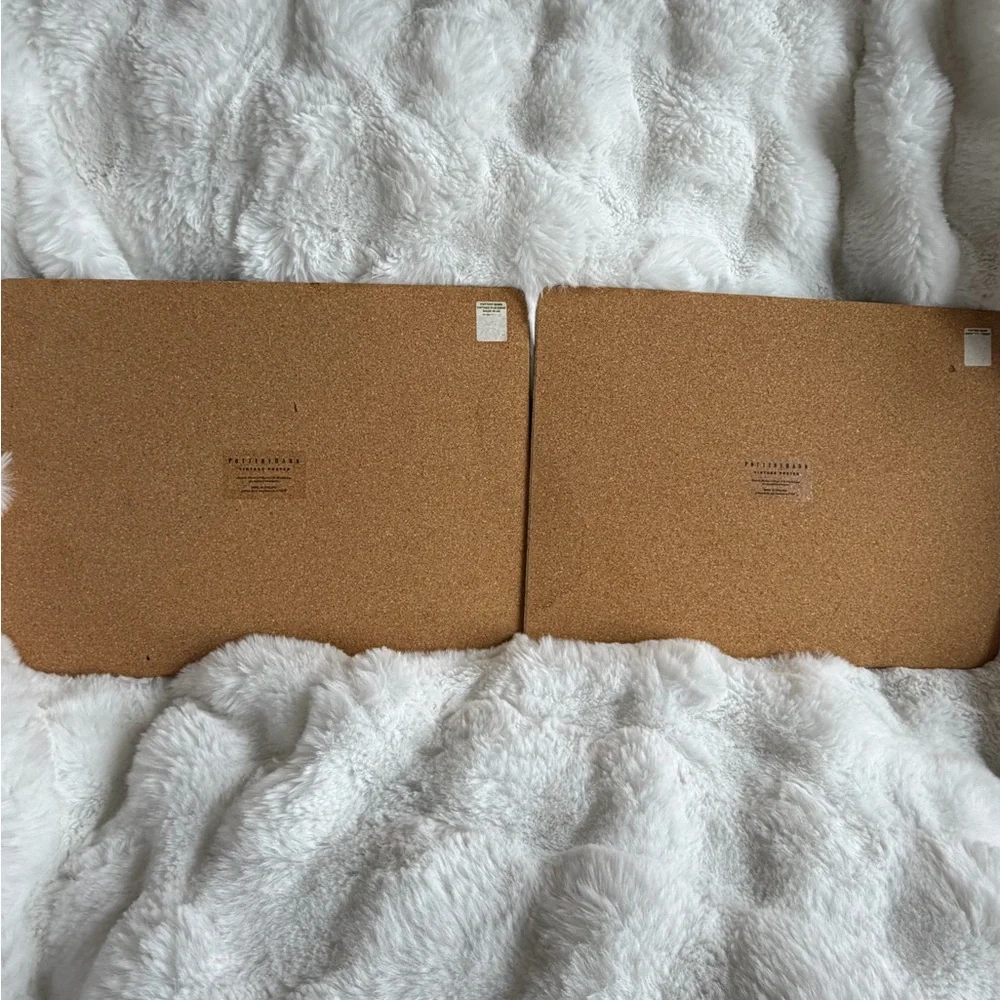 Vintage Pottery Barn Trays with Retro Labels.